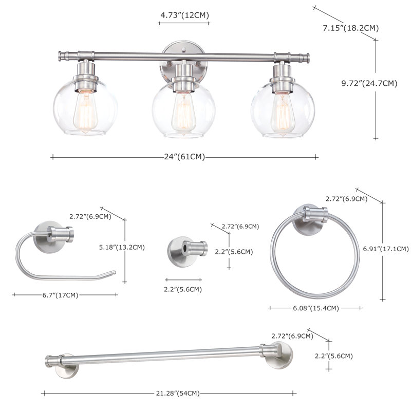 Éclairage pour meuble-lavabo 3 lumières Beaston