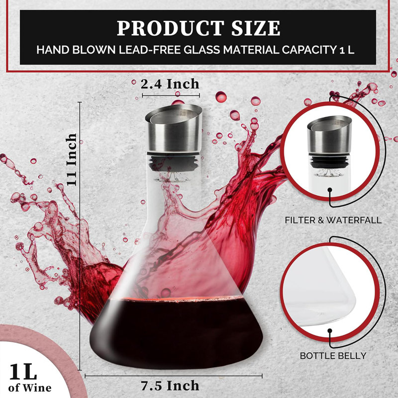 Wine Decanter,Red Wine Carafe,Decanter With Built-in Togo - View #9