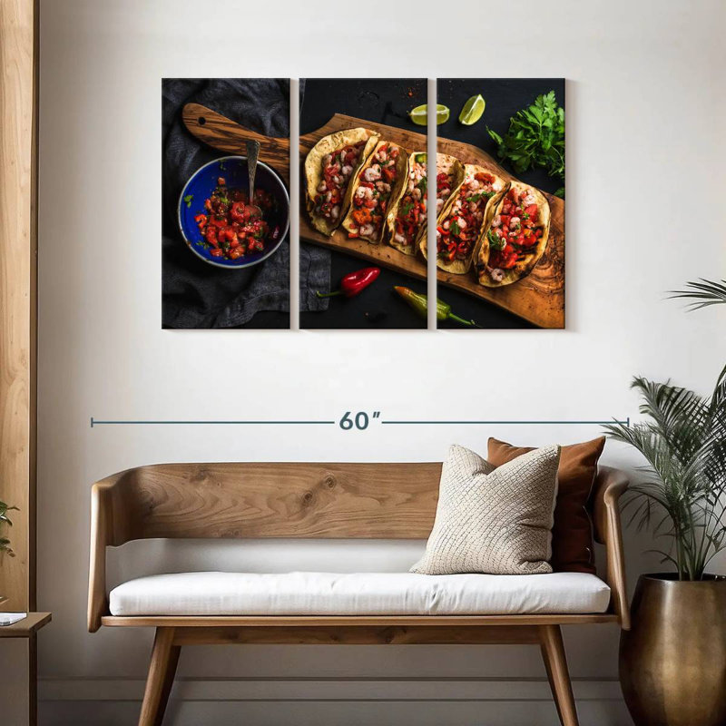 Yarlin Shrimp Tacos, 28" H x 45" W