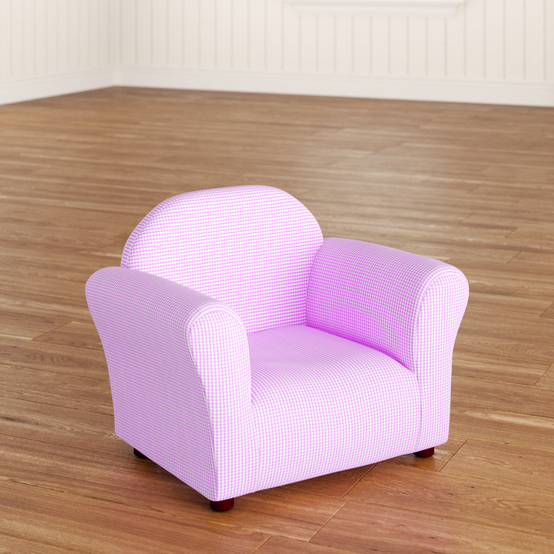 Fauteuil club pour enfants en guingan Weybridge, Rose