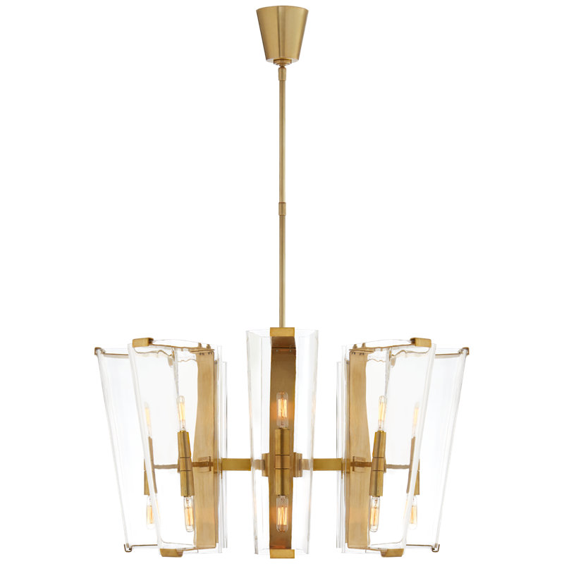AERIN Alpine Medium Chandelier, Hand-Rubbed Antique Brass, Clear