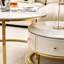 Opal Modern Nesting Coffee Table Set – 2-Piece Sintered Stone Tables with Gold/Silver Chrome Legs-302813062