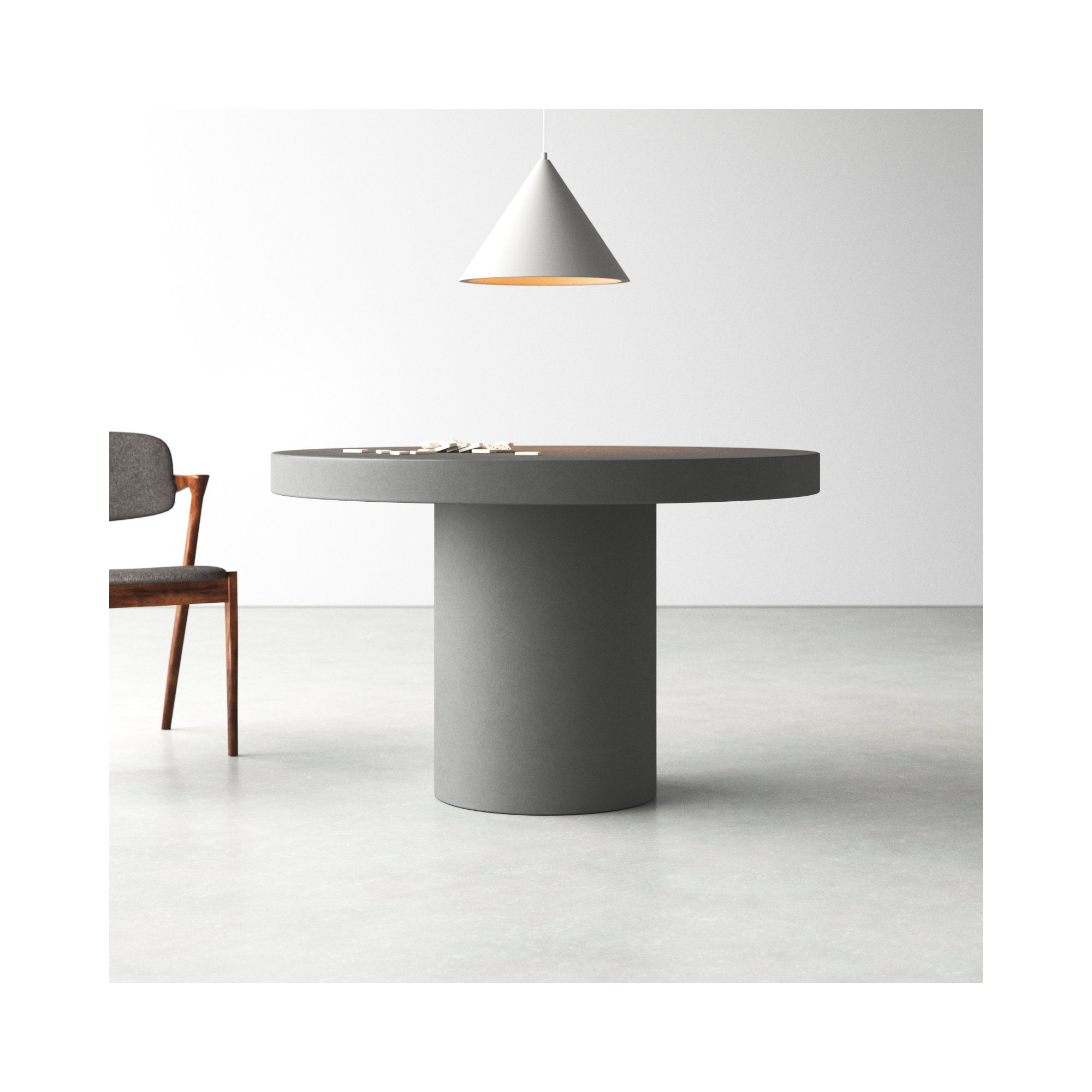 Ruka Round Dining Table, Dark Gray