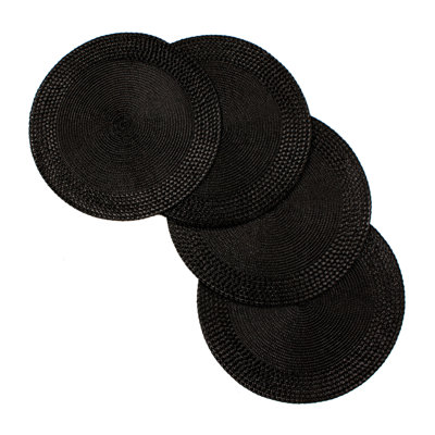 Rome Woven Braided Table Placemats 15 Inch Round Set of 4 Dining & Kitchen Placemat
