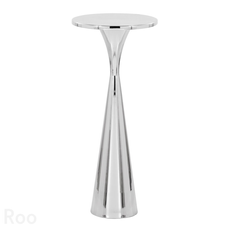 Table d'appoint contemporaine 22 po en nickel poli