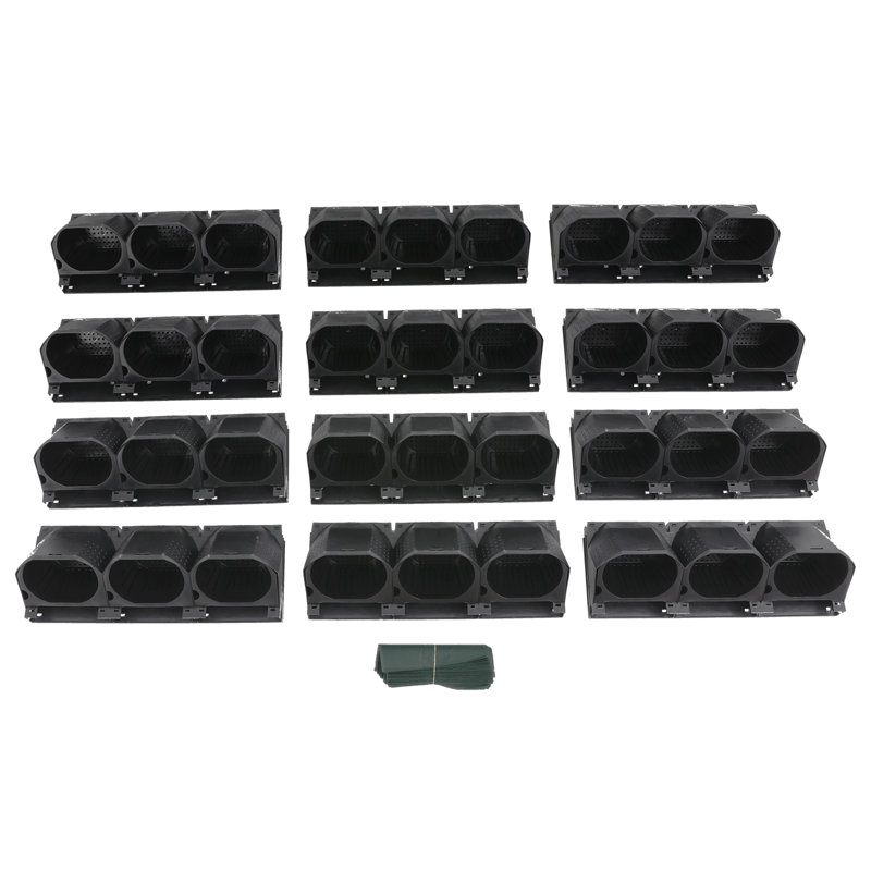Wall-Mounted Planter With 36 Pots, Black