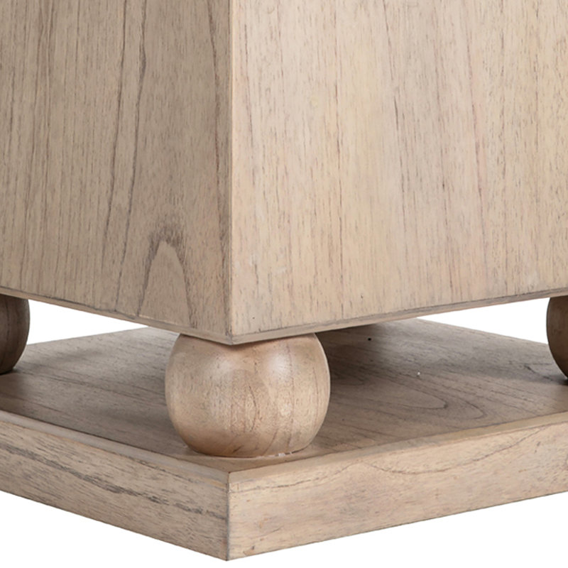 Chess Solid Wood Pedestal End Table