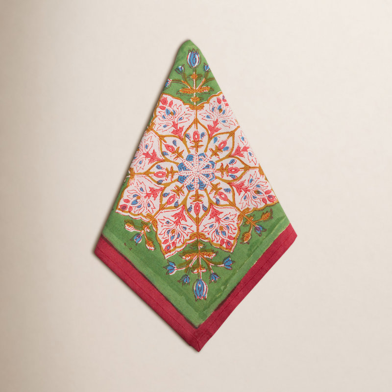 Cabana Cotton Napkin, Pink/Green Floral