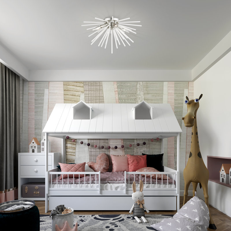 Plafonnier encastré 4 lumières 20 po Duktig, Nickel brossé