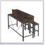 Table de bar 59 pouces Farmhouse avec prise de courant, lumière DEL et 3 tabourets de selle pour des espaces de vie polyvalents