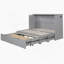 Queen Size Murphy  Bed with drawer and a set of Sockets & USB Ports, Pulley Structure Design-1152006480-1152006487