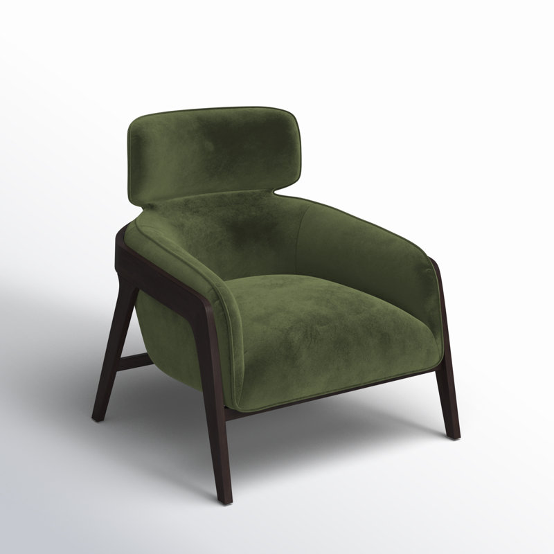 Armchair Chair with Ottoman, Green