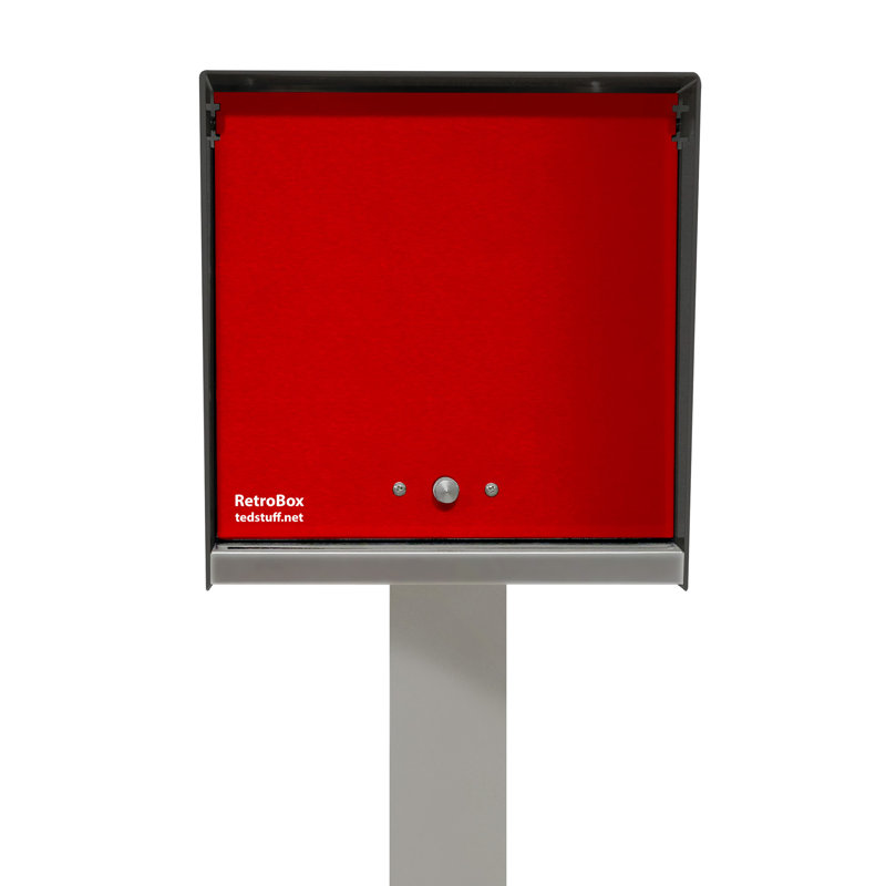 RetroBox Mailbox, Black/Red