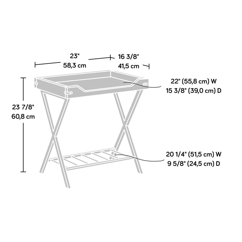 Side Table, Brown Finish