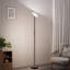 176cm Powder Coated Black LED Torchiere Floor Lamp with Smart Control and Outlet