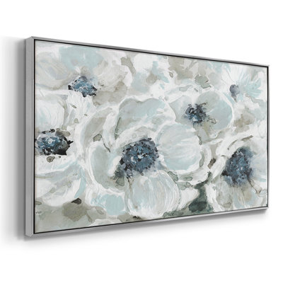 Blues en fleurs - Toile tendue avec châssis, prête à accrocher