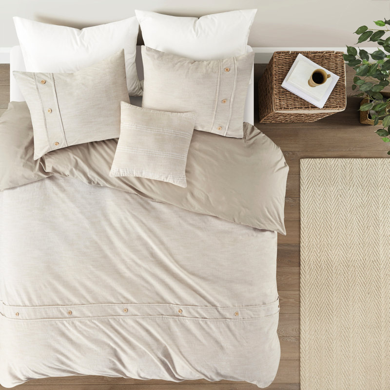 Button Closure Bedding - Organic Cotton, Cotton Comforter Natural, Secure Insert,