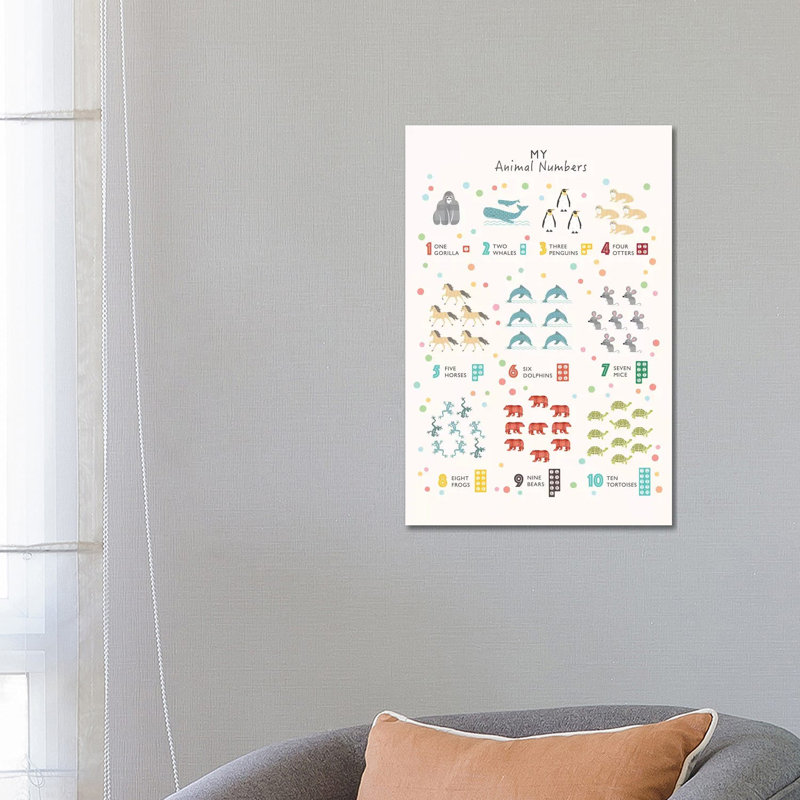 Animal Numbers - Wrapped Canvas Print, 66.04 cm H x 45.72 cm W x 1.91 cm D