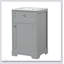 Meuble-lavabo gris de 20 po avec lavabo, porte à fermeture douce, support de rangement et tablette réglable pour les salles de bain modernes-7885132