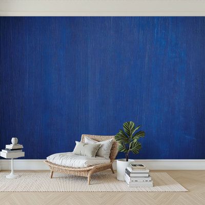 Peel and Stick Wallpaper 96" W x 69" H Modern Self Adhesive Wall Mural for Bedroom Dark Blue Wood Retro Timber Texture
