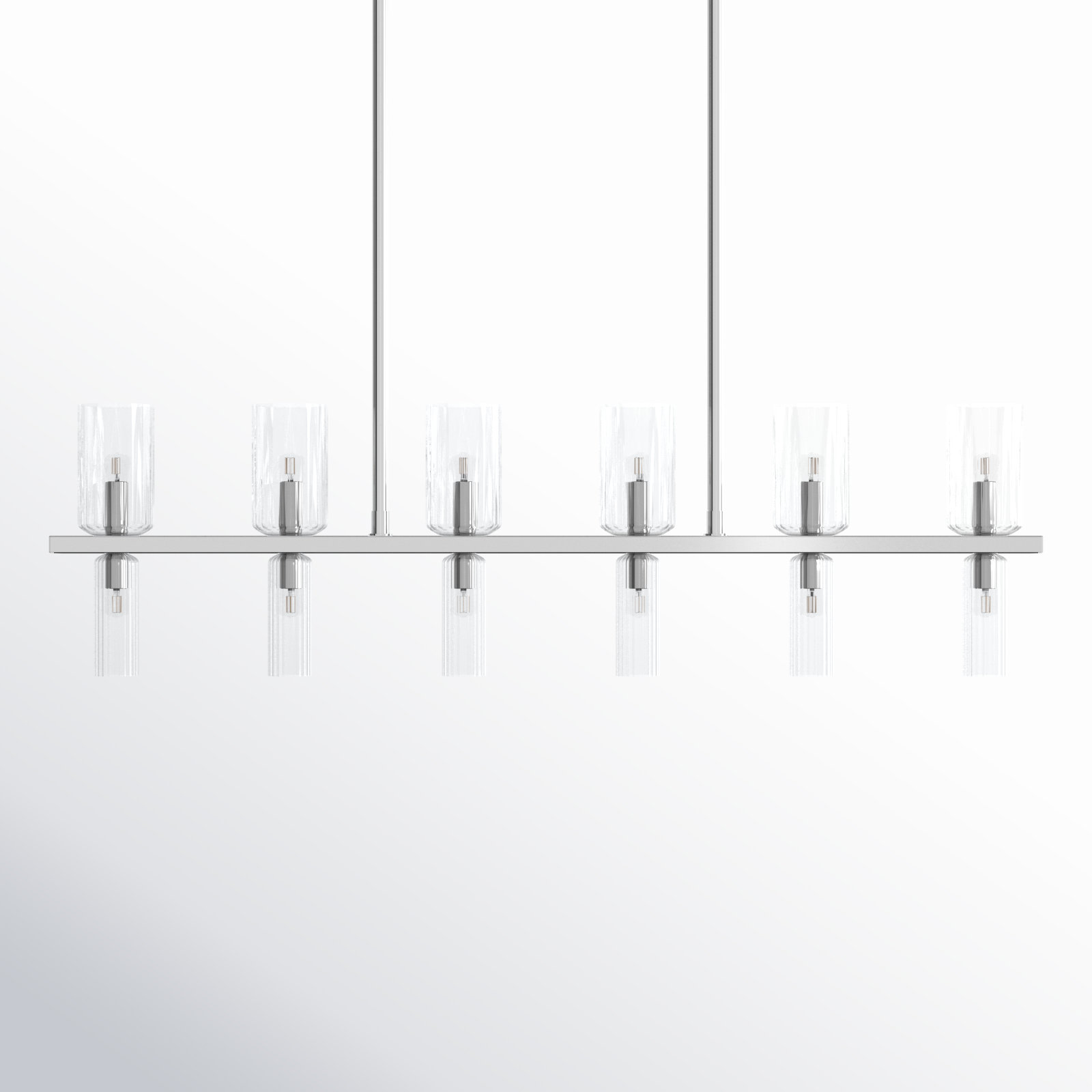 Bartett 12 Light Glass Dimmable Pendant, Polished Nickel