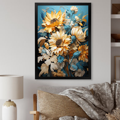 «Azure Fields Sunflowers IV» sur toile