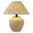 Vintage Beige Ceramic Table Lamp With 12.99 Inch Paper Raffia Shade, Plug-In