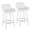Ensemble de tabourets pivotants contemporains avec repose-pieds chromé-129455899
