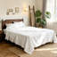 100% Flax Linen Solid Breathable Sheet Set with Pillowcases-131051431-131051434