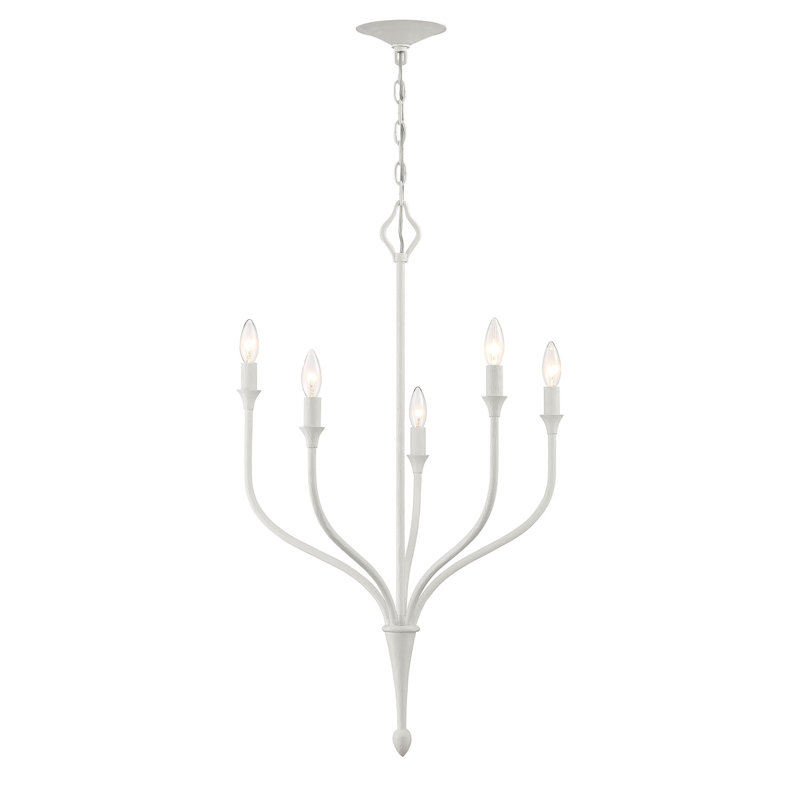 5-Light White Contemporary Statement Chandelier