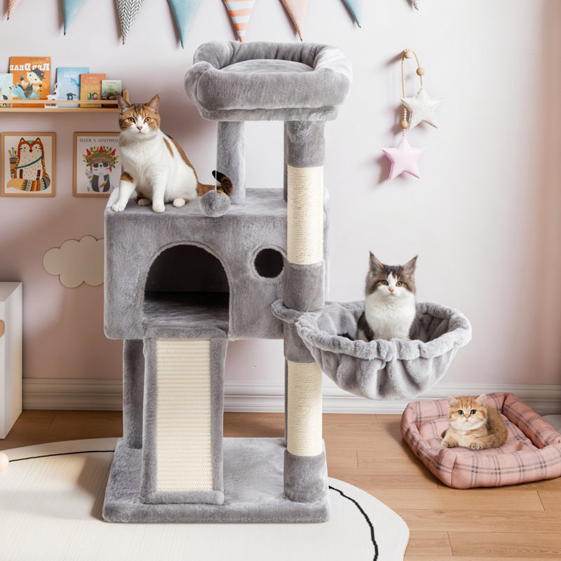 Tapis et plateformes pour arbre à chat H 36 po Altero, Gris
