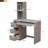 Small Bedroom Multi-Functional Platform Bed Gray-Toned Solid Pine Twin Size With Extra Sleeping And Work Space