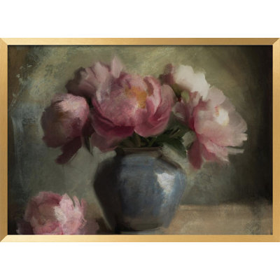 "Pivoines En Rose" Framed Textured Wall Art