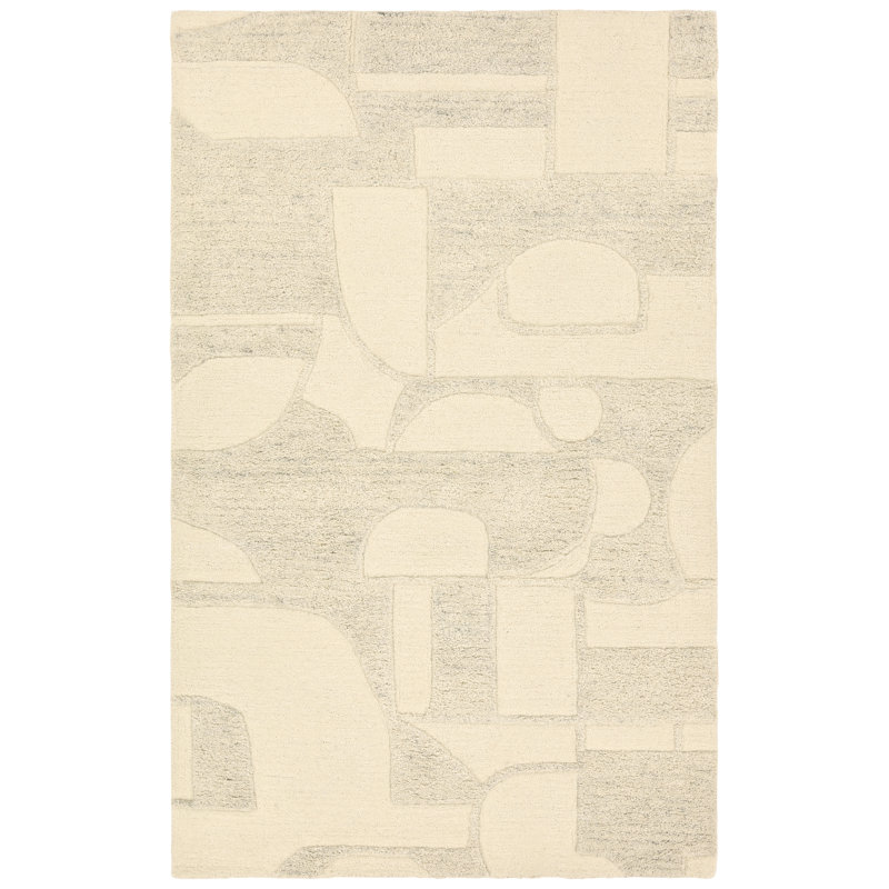 Tapis brun clair en laine touffeté à la main Deese, Rectangle 9 pi 6 po x 13 pi 6 po