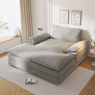 Double chaise longue surdimensionnée rembourrée avec accoudoirs larges pour les salons, les appartements