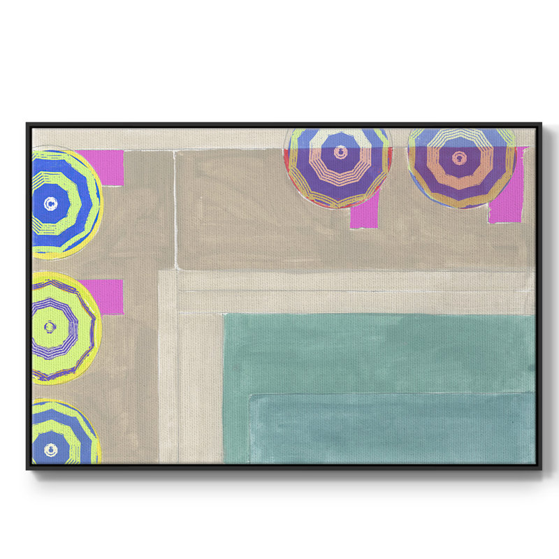 By The Pool III, reproduction d'art sur toile, H 27 po x l 41 po x P 2 po, Noir