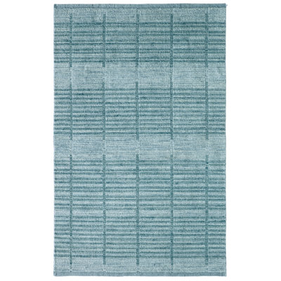 Nona Blue Hand-Woven Geometric Rug