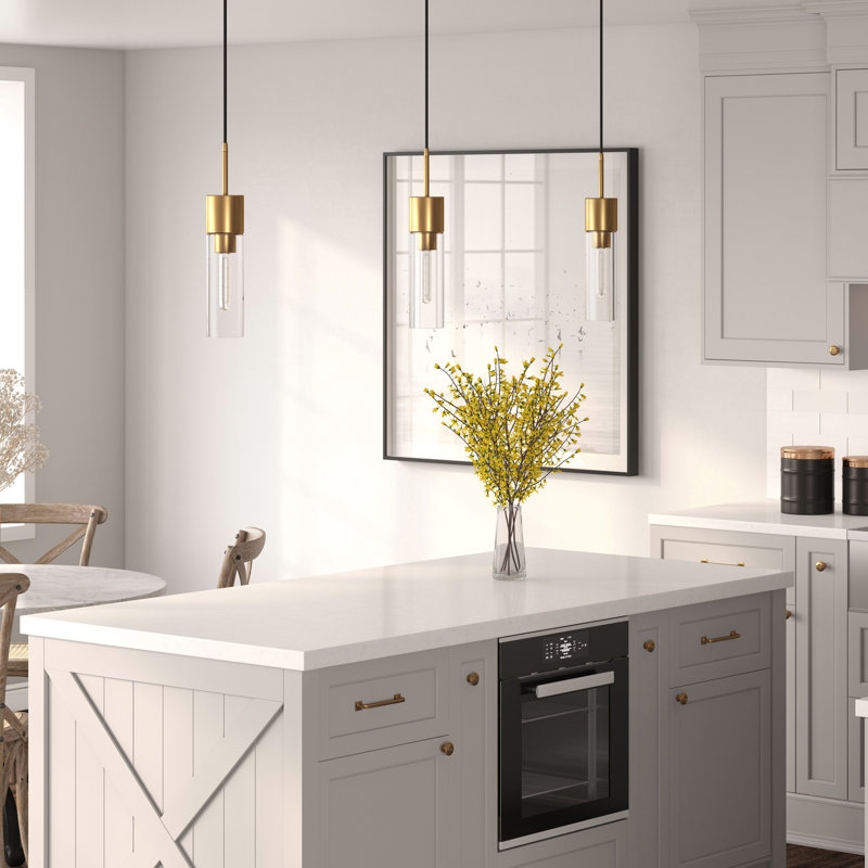 Hubbard 1 - Light Single Pendant, Brass, Clear