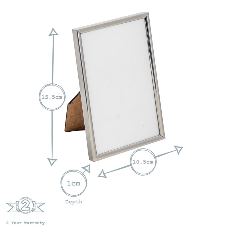 Nicola Spring - Metal Photo Frames, Dark Brown/Silver, 15.5cm H x 10.5cm W x 1cm D