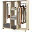 Double Open Wardrobe on Wheels, 3 Storage Shelves