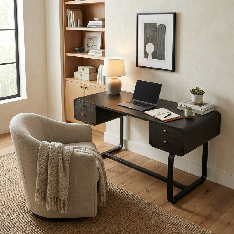 Voltes Solid Wood Writing Desk