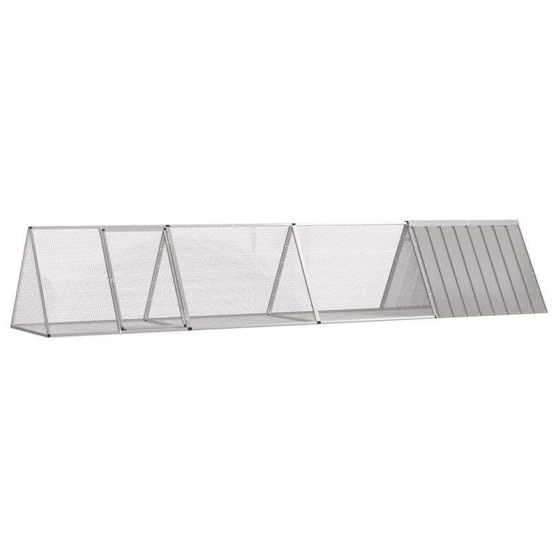  Rabbit Cage Galvanised Steel, 71cm H x 403.5cm W x 80.5cm D, Grey