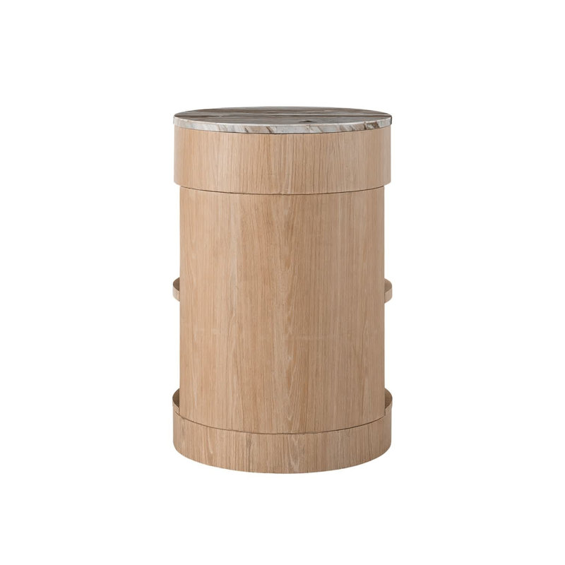 Nomad Breeze 20" Wide Tech Oak Marble Top Nightstand