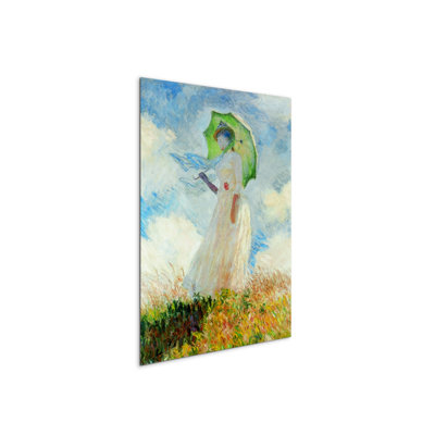 Lady With Umbrella 77.5cm H x 58cm W MetalArt Materic Aluminum Satin Effect, Frameless Panel, Lightweight Ready to Hang