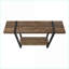 Table basse industrielle en similicuir brun avec pieds en métal noir Rangement supplémentaire-1871774354