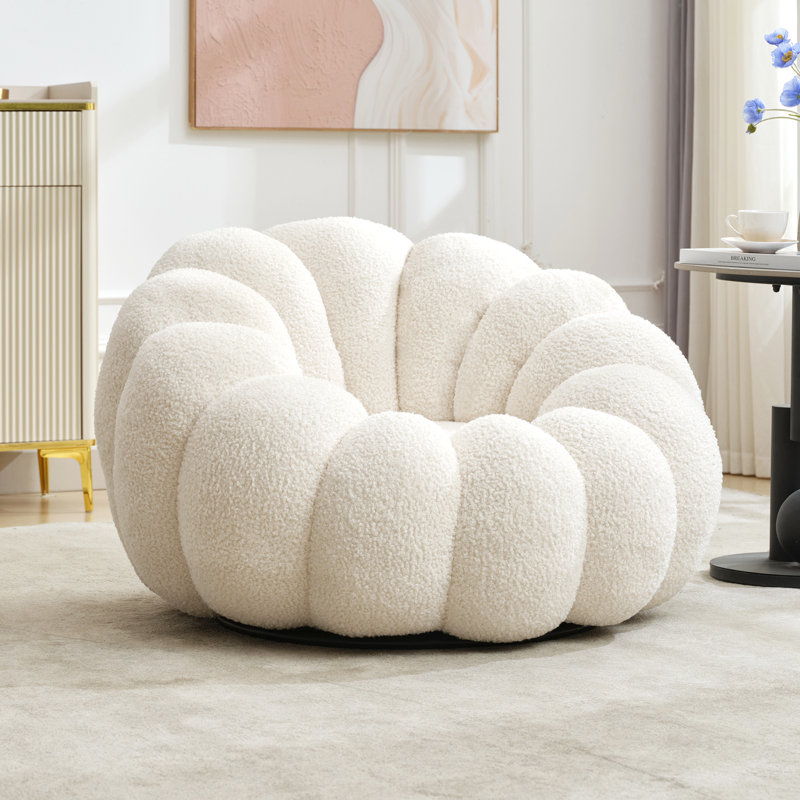 Chaise pivotante rembourrée Cerone, Blanc