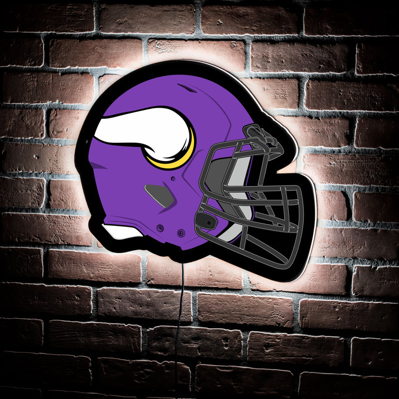 Enseigne murale lumineuse NFL à DEL pour casque, Vikings du Minnesota