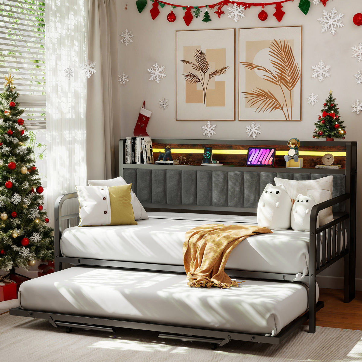 Thalia Convertible Sofa Bed With USB Charging Station – Foldable Sleeper For Small Spaces & Modern Living, Guest Ready In Seconds