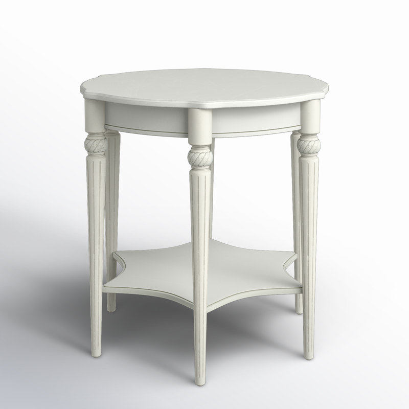 Bainbridge Round Side Table, Cottage White