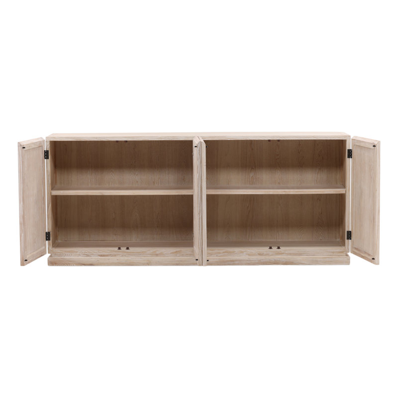 Harrison 86" Elm Wood Sideboard, Whitewash